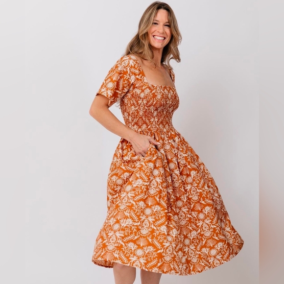 Mata Traders Smocked Teddy Dress w/Pockets - Picture 1 of 6